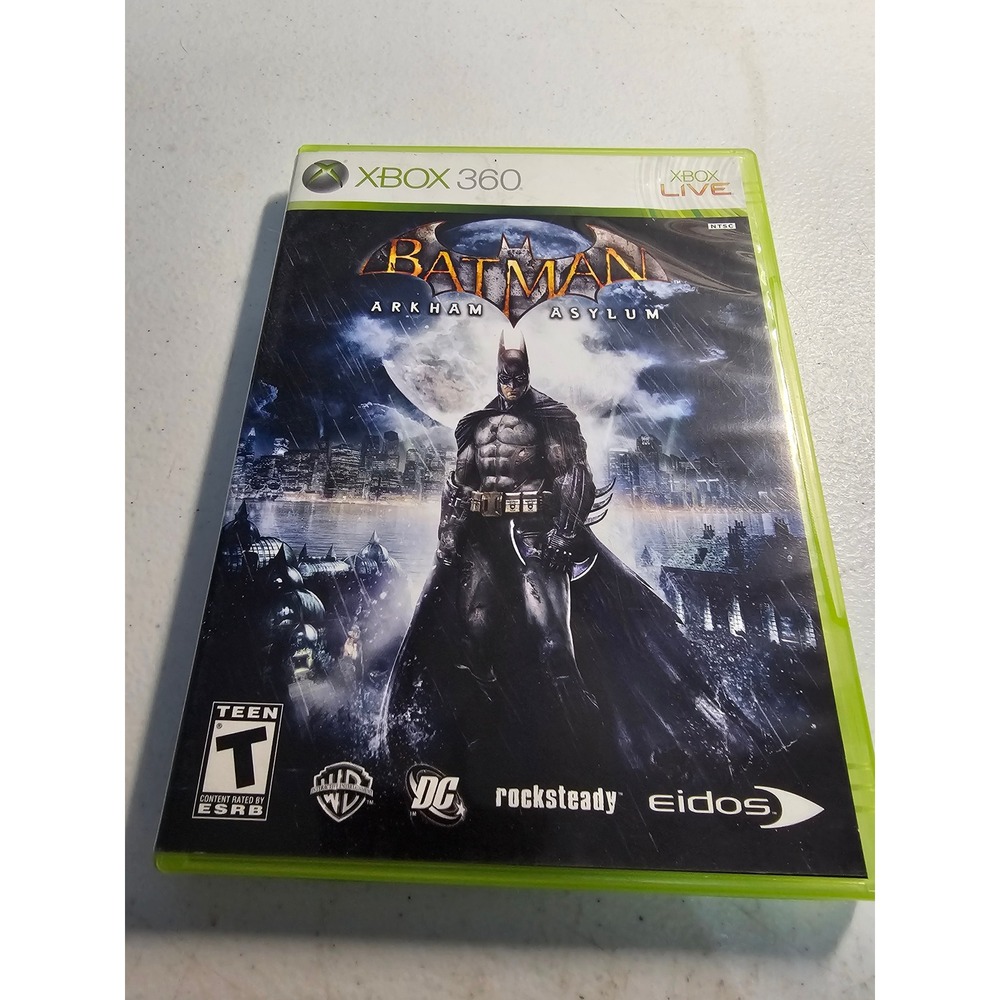 Batman Arkham Asylum Xbox 360 Game Disc Case‎ Complete T Rated ESRB